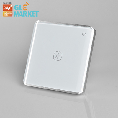 Tuya 1 Gang Switch Wifi พื้นผิวโค้งด้วยตนเองสวิตช์ควบคุมแบบสัมผัสผนังสำหรับ Smart Home