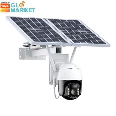 Glomarket Smart Wifi Solar Camera 20Watt การเฝ้าระวังกลางแจ้ง PTZ พร้อมแผงโซลาร์เซลล์ Wifi กล้องรักษาความปลอดภัยพลังงานต่ำไร้สาย