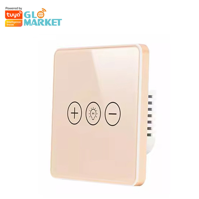 Glomarket Tuya Wifi สมาร์ทสวิตช์ไร้สายแผงคริสตัลแก้วสัมผัสผนังสมาร์ทสวิตช์หรี่ไฟ Wi-Fi สำหรับบ้านอัจฉริยะ