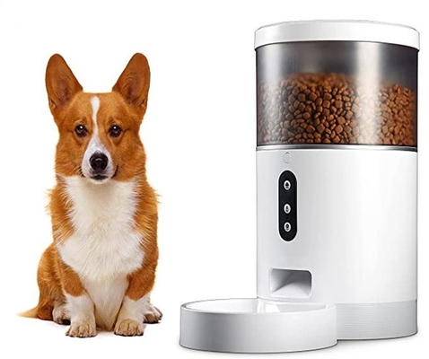 4 ลิตร Alexa Dog Food Dispenser เครื่องให้อาหารสัตว์เลี้ยงอัตโนมัติพร้อมกล้อง