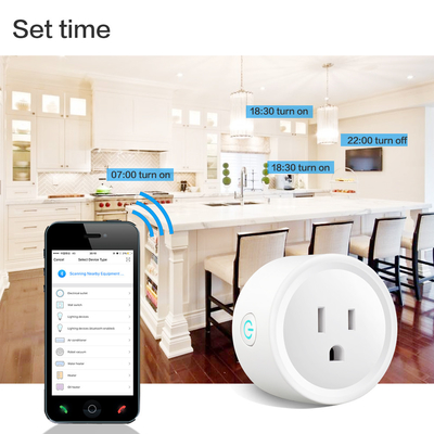 Tuya Wifi Electric Smart Plug Socket US Standard 16A รีโมทคอนโทรลไร้สาย
