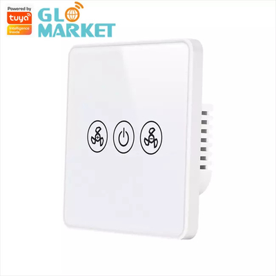 Tuya Smart Wifi Fan Switch EU Standard Glass Touch Wall รีโมทคอนโทรลไร้สาย