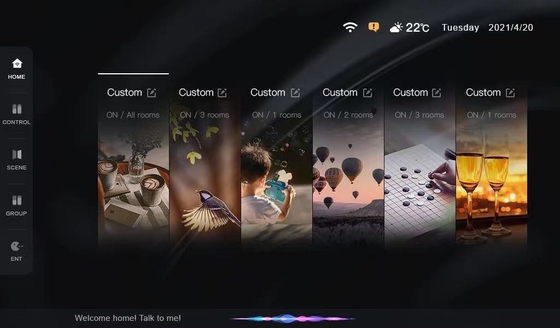 มัลติฟังก์ชั่น Smart Home Panel Music Scene หน้าจอสัมผัส Tuya Zigbee Gateway 7 นิ้ว