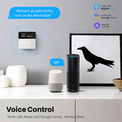 Smart Digital Wifi Wireless Thermostat App ควบคุมบ้านอัจฉริยะสำหรับการทำความร้อนของหม้อไอน้ำ
