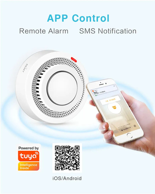 Tuya Smart WiFi Smoke Detector APP ควบคุมการแจ้งเตือนทาง SMS ระยะไกล 80DB Siren