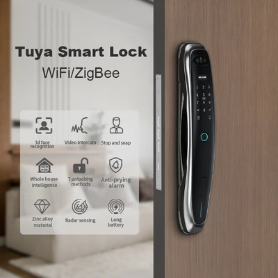 Smart Tuya Wifi Door Lock Zinc Alloy Cat'S Eye ล็อคประตูอัจฉริยะ