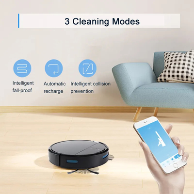 Tuya Wifi Smart Cleaner Robot 2000Pa Suction Household Sweep Mop หุ่นยนต์ดูดฝุ่น
