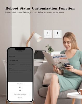 Glomarket Tuya Smart Socket 16A ระบบอัตโนมัติภายในบ้าน Wifi Smart Wall Outlet
