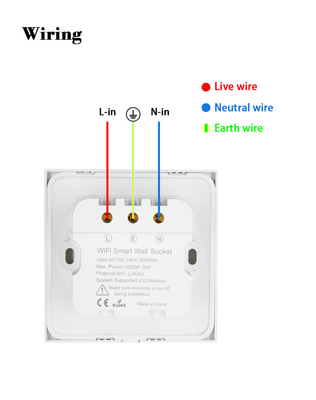 Glomarket Tuya Smart Socket 16A ระบบอัตโนมัติภายในบ้าน Wifi Smart Wall Outlet