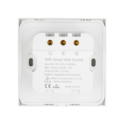 Glomarket Tuya Smart Socket 16A ระบบอัตโนมัติภายในบ้าน Wifi Smart Wall Outlet