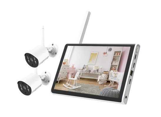 Glomarket Smart Tuya Wifi NVR Kit กล้อง 4CH 1080P 10.1 นิ้ว LCD NVR Kit