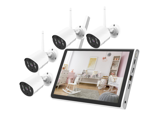 Glomarket Smart Tuya Wifi NVR Kit กล้อง 4CH 1080P 10.1 นิ้ว LCD NVR Kit