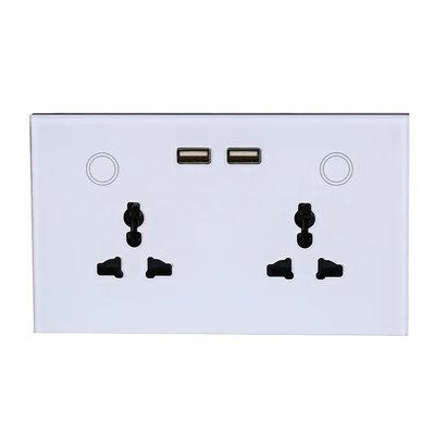 Tuya Smart Home WiFi Switch Wall Double Socket การตรวจสอบกระแสไฟ USB Charger Socket