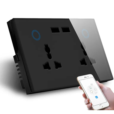 Tuya Smart Home WiFi Switch Wall Double Socket การตรวจสอบกระแสไฟ USB Charger Socket