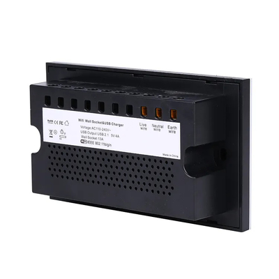 Tuya Smart Home WiFi Switch Wall Double Socket การตรวจสอบกระแสไฟ USB Charger Socket
