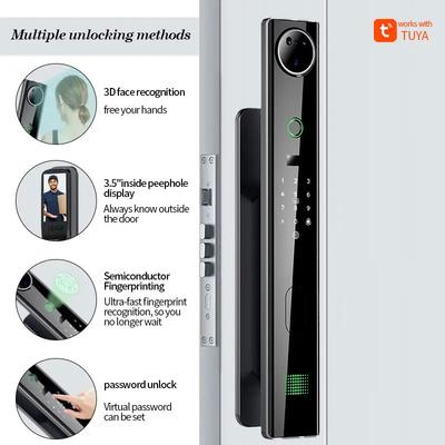 4200mAh แบตเตอรี่ลิเดียมขนาดใหญ่ ล็อคประตูฉลาด พร้อมกล้องวงจรปิดตาแมว