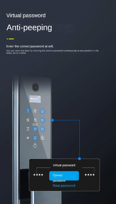 โกลมาร์เก็ต Tuya Wifi การจําเพาะหน้า Smart Door Lock With Camera