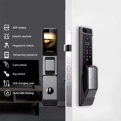 โกลมาร์เก็ต Tuya Wifi การจําเพาะหน้า Smart Door Lock With Camera