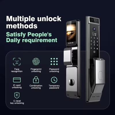 โกลมาร์เก็ต Tuya Wifi การจําเพาะหน้า Smart Door Lock With Camera