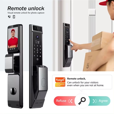 โกลมาร์เก็ต Tuya Wifi การจําเพาะหน้า Smart Door Lock With Camera