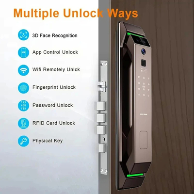 โกลมาร์เก็ต 3d การจํานองใบหน้าลายนิ้วมือ Tuya Wifi Digital Smart Lock