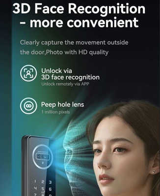 ล็อคการจําเพาะใบหน้าแบบ CNC เทคโนโลยีล่าสุด ล็อคประตูฉลาด