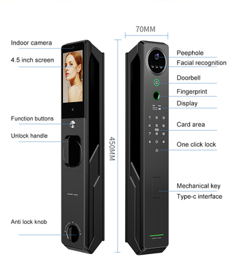 หัวหินหนัก อัจฉริยะการจําเพาะใบหน้าล็อค Tuya สมาธิ intercom ภาพ