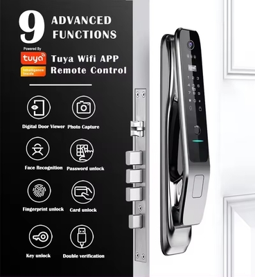 การจดจําใบหน้า ล็อคสมาร์ท อัตโนมัติเต็ม Tuya Smart home ปลอดภัย