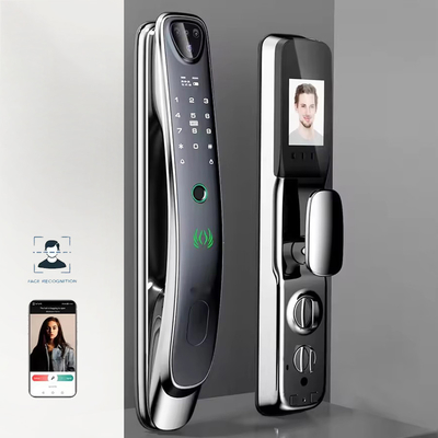 Tuya การจํานองใบหน้า ล็อคประตูฉลาด WiFi/Zigbee fingerprint/finger vein optional cat eye capture