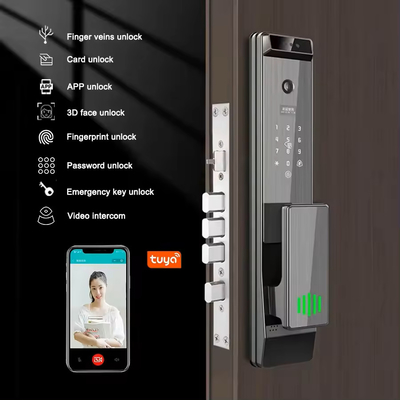 Glomarket Tuya Digital Smart Lock ระบบชีวภาพอัตโนมัติเต็ม ระบบรักษาความปลอดภัยลายนิ้วมือ 3d การจํานองใบหน้า รหัสผ่าน ล็อคประตู