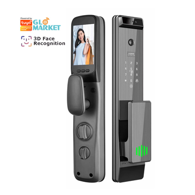 Glomarket Tuya Digital Smart Lock ระบบชีวภาพอัตโนมัติเต็ม ระบบรักษาความปลอดภัยลายนิ้วมือ 3d การจํานองใบหน้า รหัสผ่าน ล็อคประตู