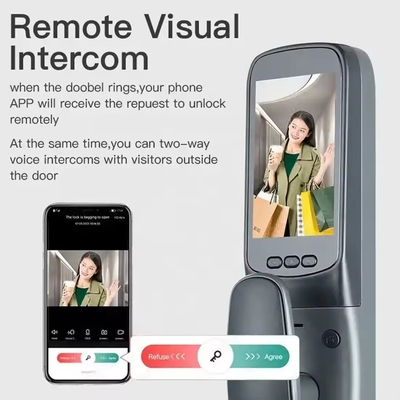Glomarket Tuya Smart Door Lock 3d การจําเพาะใบหน้า ล็อคสมาร์ทอัตโนมัติ พร้อมกล้อง ล็อคประตูความปลอดภัยชีวภาพสมาร์ท