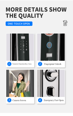 ราคาโรงงาน Glomarket แอพ WiFi ล็อคประตูสมาร์ท พร้อมรับรู้ใบหน้า รูปลายนิ้วมือชีวมาตรฐาน เซรราดูรา รองรับฟังก์ชันอินเตอร์คอม
