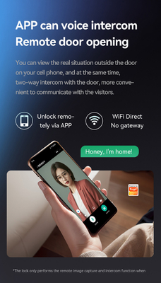 Glomarket Tuya Wifi Smart Lock อลูมิเนียม ประตูไม้ การรับรู้ใบหน้า ลายมือ ลายนิ้วมือชีวภาพ ลายดิจิตอล
