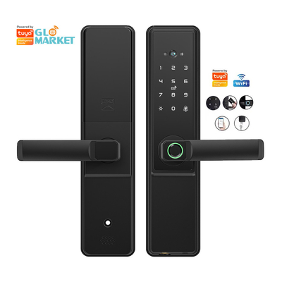 Glomarket Tuya Wifi Smart Door Lock With Cat Eye ล็อคดิจิตอล ล็อคนิ้วมืออิเล็กทรอนิกส์