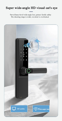 Glomarket Tuya Wifi Smart Door Lock With Cat Eye ล็อคดิจิตอล ล็อคนิ้วมืออิเล็กทรอนิกส์