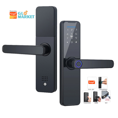 Glomarket Wifi Tuya Smart Door Lock อลูมิเนียมลายนิ้วมือ รหัสผ่านบัตรกุญแจ Unlock Biometric Digital Smart Lock