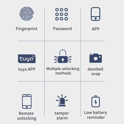โกลมาร์เก็ต Wifi Biometric อิเล็กทรอนิกส์ อัพพลิเคชั่น Tuya Remote Smart Lock Smart Fingerprint ประตูล็อคด้วยตาแมว