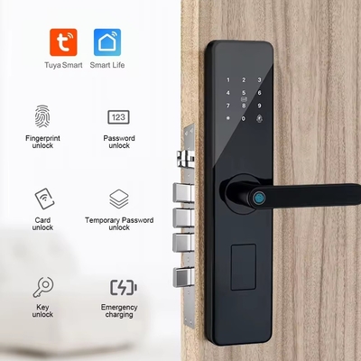โกลมาร์เก็ต บ้าน คอนโด Tuya Smart WiFi ล็อคประตูดิจิตอล โทรศัพท์ APP การควบคุมทางไกล ความปลอดภัยลายนิ้วมือ ล็อคประตูสมาร์ท