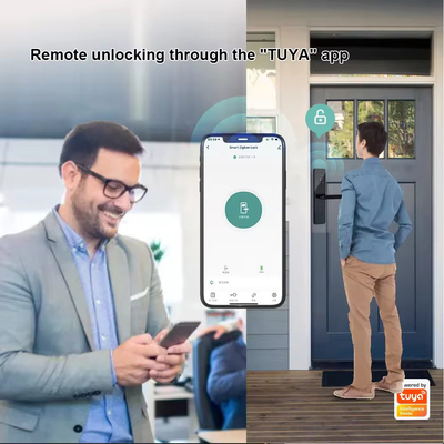 โกลมาร์เก็ต บ้าน คอนโด Tuya Smart WiFi ล็อคประตูดิจิตอล โทรศัพท์ APP การควบคุมทางไกล ความปลอดภัยลายนิ้วมือ ล็อคประตูสมาร์ท