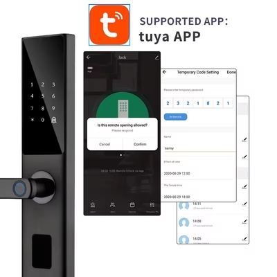 Glomarket Tuya Smart WiFi Digital Door Lock Code RFID IC Card แอพสมาร์ทโฟน เปิดล็อคลายนิ้วมือชีวภาพ