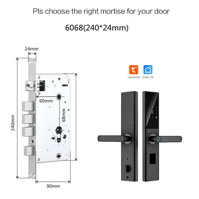 Glomarket Tuya Smart WiFi Digital Door Lock Code RFID IC Card แอพสมาร์ทโฟน เปิดล็อคลายนิ้วมือชีวภาพ