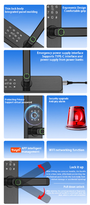 Glomarket Tuya Smart Door Lock ห้องนอน บ้าน ดิจิตอล บิโอเมทริกนิ้วมือ จับมือฉลาด ล็อคอิเล็กทรอนิกส์