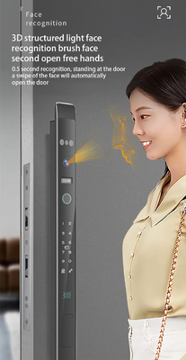โกลมาร์เก็ต อัตโนมัติ 3d หน้าสมาร์ทล็อค ด้วยกล้องความปลอดภัย Biometric fingerprint ประตูเลื่อน Tuya Smart Door Lock