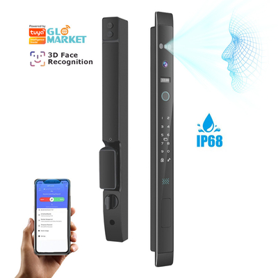 โกลมาร์เก็ต อัตโนมัติ 3d หน้าสมาร์ทล็อค ด้วยกล้องความปลอดภัย Biometric fingerprint ประตูเลื่อน Tuya Smart Door Lock