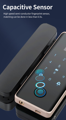 Glomarket Wifi Tuya App Remote Control Smart Fingerprint Glass Door Lock Card Password Face Unlock For Push ประตูเลื่อน
