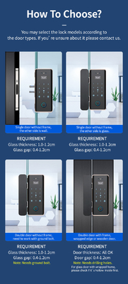 Glomarket Wifi Tuya App Remote Control Smart Fingerprint Glass Door Lock Card Password Face Unlock For Push ประตูเลื่อน