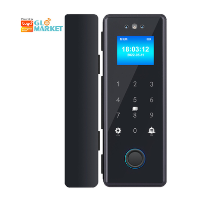 Glomarket Tuya Smart 3d Face Recognition Wifi ล็อคประตูกระจก ปริมษ์บัตรรหัสผ่าน ล็อคประตูกระจกอิเล็กทรอนิกส์ สําหรับสํานักงาน