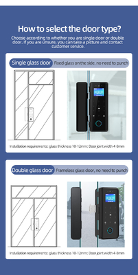 Glomarket Tuya Smart 3d Face Recognition Wifi ล็อคประตูกระจก ปริมษ์บัตรรหัสผ่าน ล็อคประตูกระจกอิเล็กทรอนิกส์ สําหรับสํานักงาน