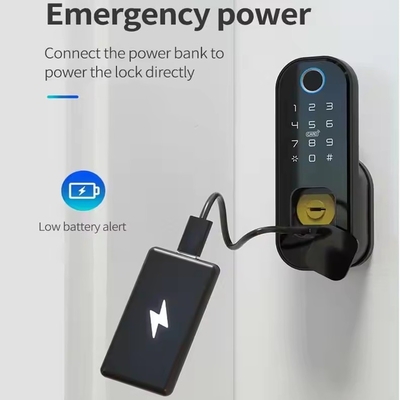 โกลมาร์เก็ต Smart Home กันน้ํา Smart Electric Rim Lock พร้อม Tuya APP Control WIFI ประตูประตูกลางแจ้ง